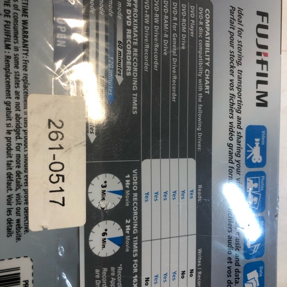Fujifilm DVD-R 5 Pack 4.7 GB 120 Min 1x-16x - Sealed New - Picture 3 of 8